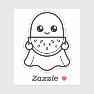 Color Your Own Kawaii Ghost Watermelon Summer