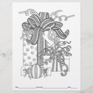 COLOR YOUR OWN Knit Wrapped Presents Colouring Pag