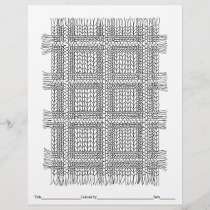COLOR YOUR OWN Knitted Plaid Colouring Page