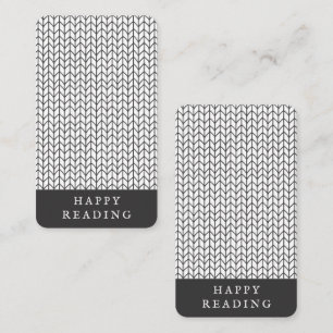 COLOR YOUR OWN Knitting Black Bookmark Card + Text