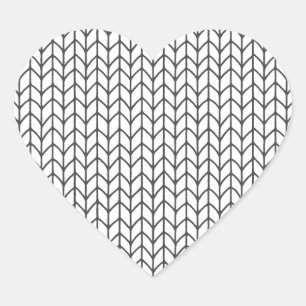 COLOR YOUR OWN Knitting Heart Stickers