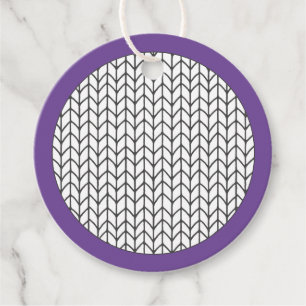 COLOR YOUR OWN Knitting Round Gift Tags / Purple