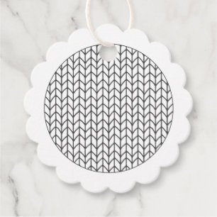 COLOR YOUR OWN Knitting Scalloped Paper Ornaments Favour Tags