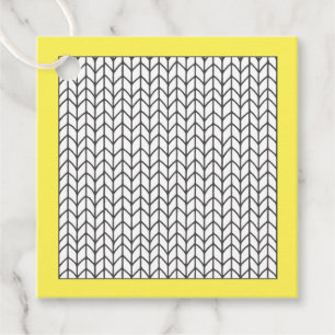 COLOR YOUR OWN Knitting Square Gift Tags / Yellow