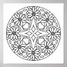 Color your own mandala poster