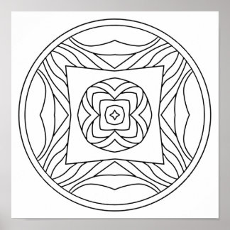 Color your own mandala poster