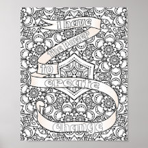 Color Yourself Poster with Positive Affirmations
