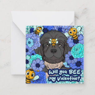 COLORABLE Kids Classroom Valentines Bee Dog Puppy  Card
