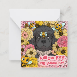COLORABLE Kids Classroom Valentines Bee Dog Puppy Card