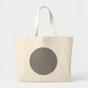 Colorable Optical Block Spiral Large Tote Bag