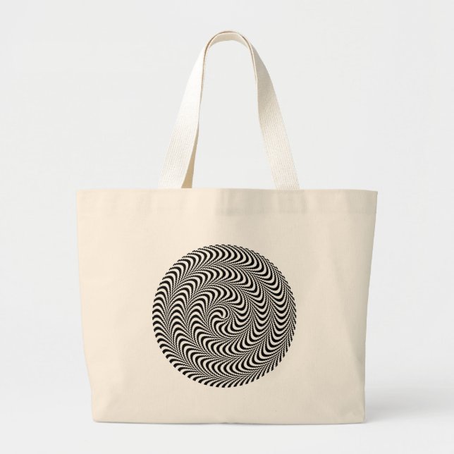 Colorable Optical Block Spiral Large Tote Bag (Front)