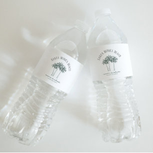 Colorable Palm Tree Bachelorette weekend Water Bottle Label