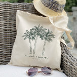 Colorable Palm Tree Destination Wedding Welcome Tote Bag<br><div class="desc">Click “Personalise this template” will allow you to customise further. You can change the palm tree's colour, font size, font colour and more! Be sure to check out 1000 matching items in our shop. welcome bag, wedding welcome bag, hotel guest bag, bride and groom, Destination Wedding, bride and groom, Wedding...</div>