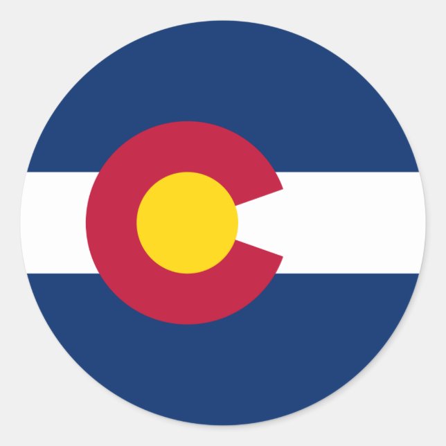 Coloradan Flag, Flag of Colorado Classic Round Sticker (Front)