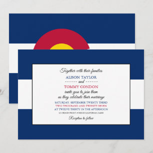 Coloradan Flag, Flag of Colorado Wedding Invitation