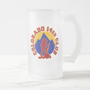 Colorado 14er Club Frosted Glass Beer Mug