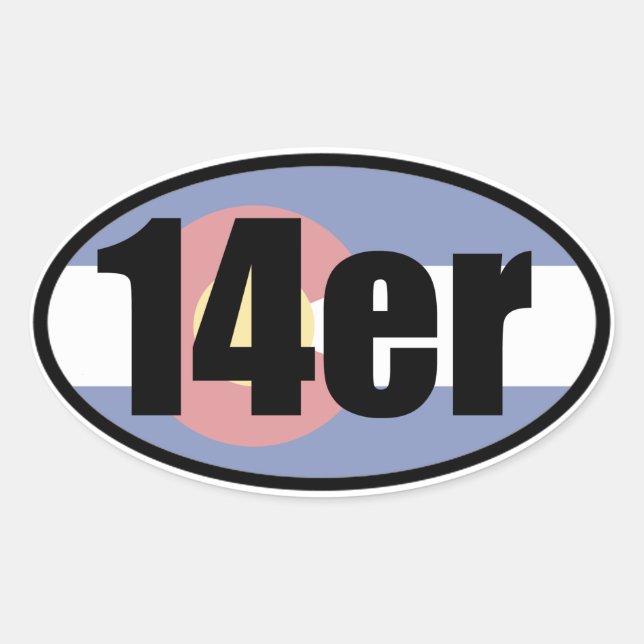 Colorado 14er oval sticker (Front)