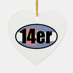 Colorado 14ers ceramic tree decoration