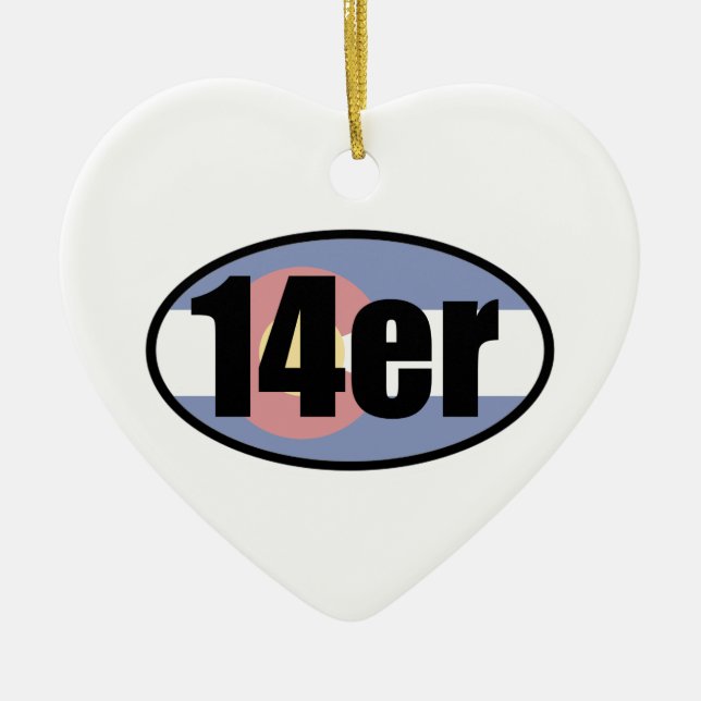 Colorado 14ers ceramic tree decoration (Front)