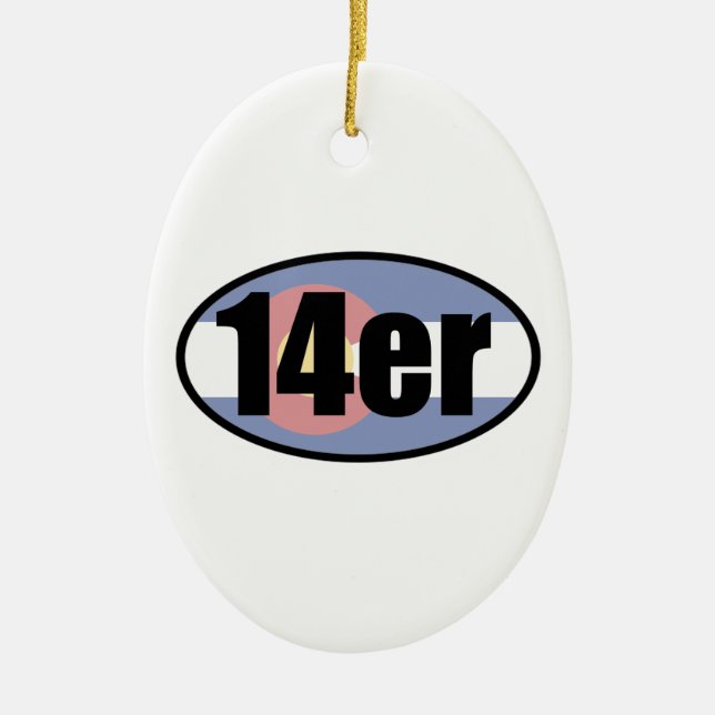 Colorado 14ers ceramic tree decoration (Front)