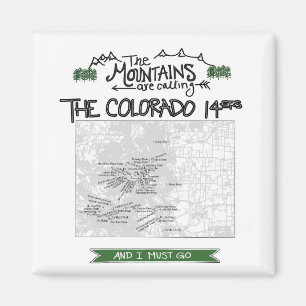 Colorado 14ers Fourteeners Design Magnet