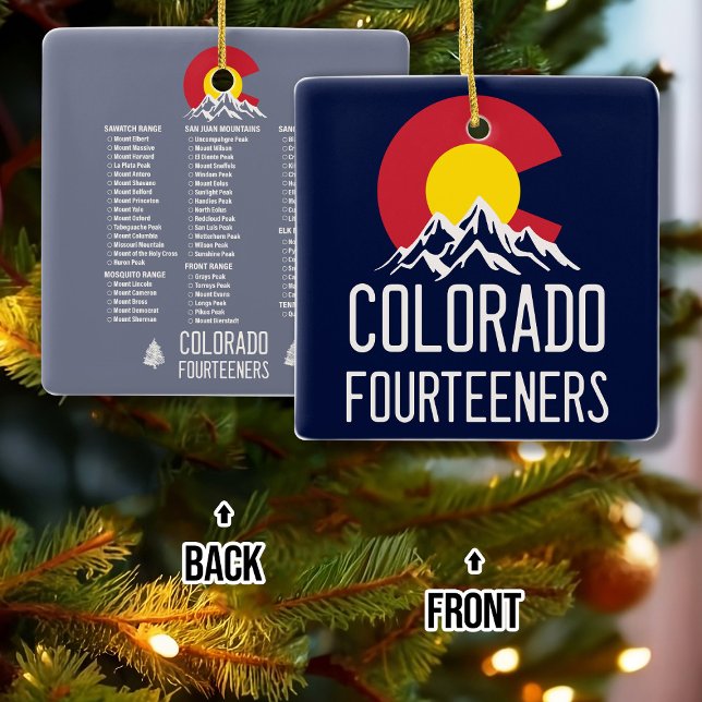 Colorado 14ers Fourteeners Mountain Souvenirs Ceramic Ornament (Creator Uploaded)