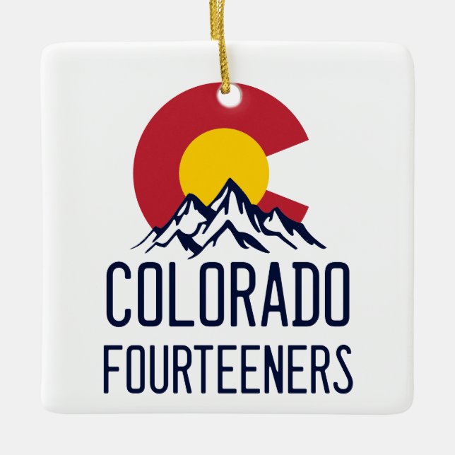 Colorado 14ers Fourteeners Mountain Souvenirs Ceramic Ornament (Front)