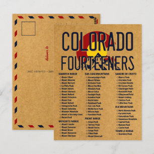 Colorado 14ers Fourteeners Vintage Mountain Climb Postcard