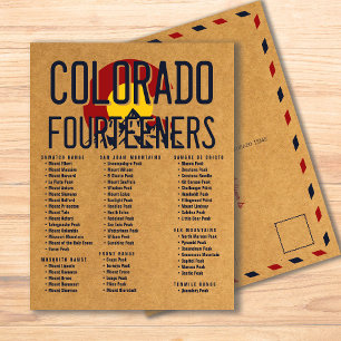 Colorado 14ers Fourteeners Vintage Mountain Climb Postcard