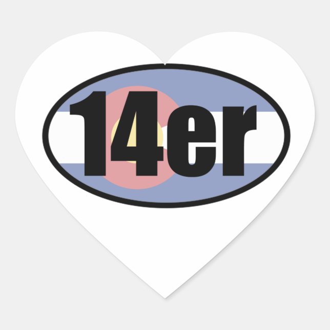 Colorado 14ers heart sticker (Front)