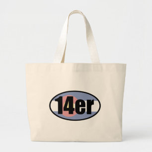 Colorado 14ers large tote bag