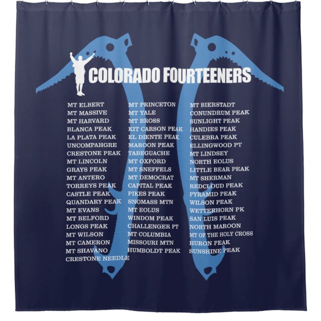 Colorado 14ers shower curtain (Front)