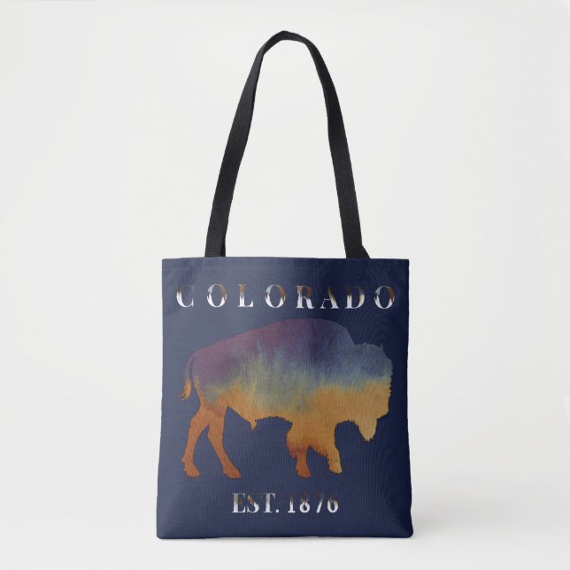 Colorado 1876 Buffalo Bison Tote Bag (Front)