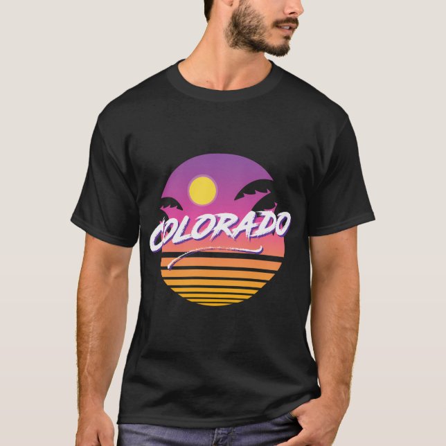 Colorado 1980S Style Colourful Casual Ironic Sunse T-Shirt (Front)