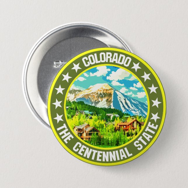 Colorado                                           7.5 cm round badge (Front & Back)