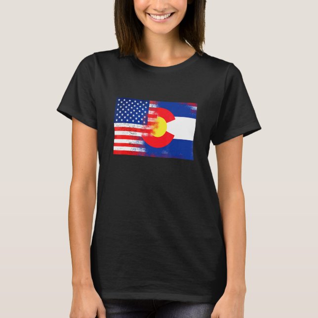 Colorado American Flag Fusion Essential T-Shirt (Front)