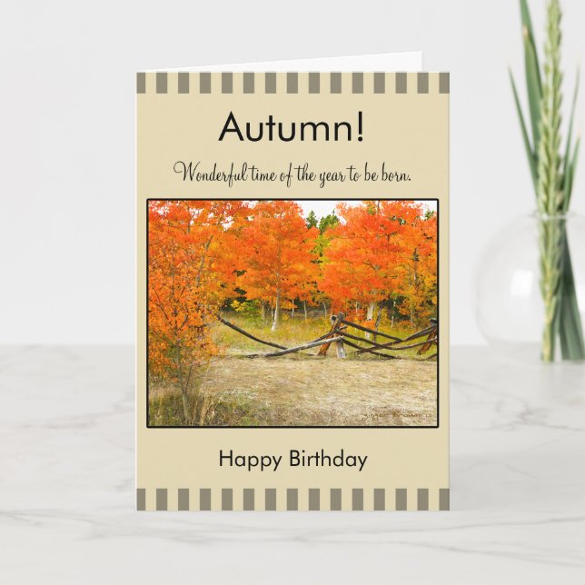 Colorado Aspens, Happy Autumn Birthday add a name Card (Front)