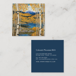Colorado Aspens Mountains Square Business Card