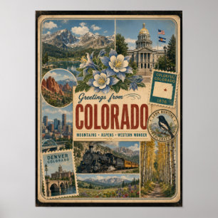 Colorado Authentic Vintage Style Poster