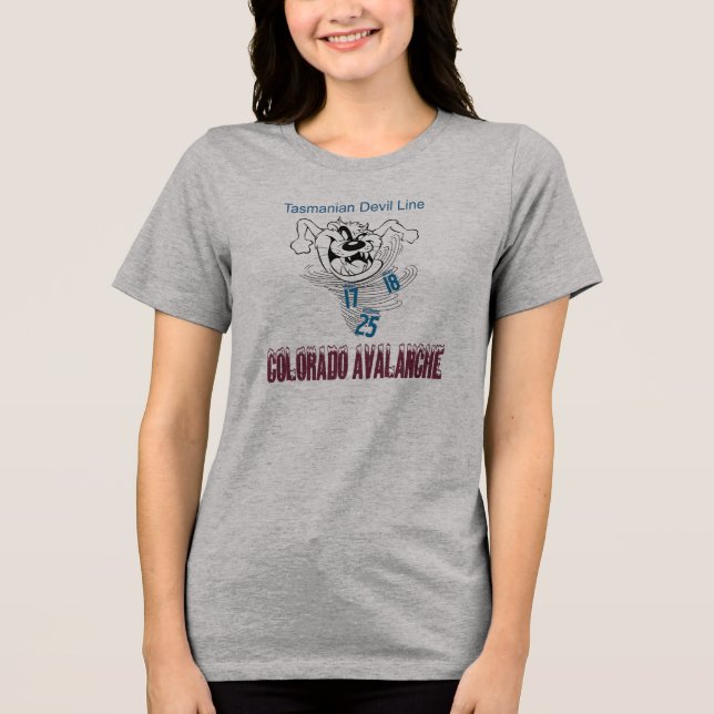 Colorado Avalanche Tasmanian Devil Line Tri-Blend Shirt (Front)