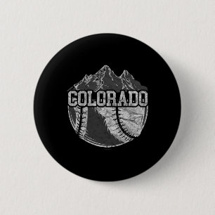 Colorado Baseball Fan Tee Vintage Rocky Mountains  6 Cm Round Badge