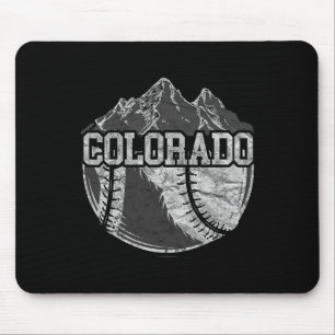 Colorado Baseball Fan Tee Vintage Rocky Mountains Mouse Mat