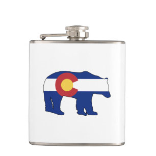 Colorado Bear Flag Hip Flask