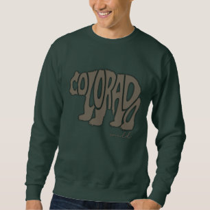 Colorado Bear Shape Typography Colorado Wild Sweatshirt