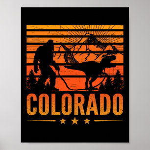 Colorado Bigfoot Mountain Dinosaur Bigfoot Camping Poster