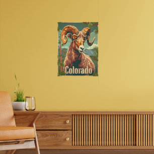 Colorado Bighorn Sheep Vintage Poster