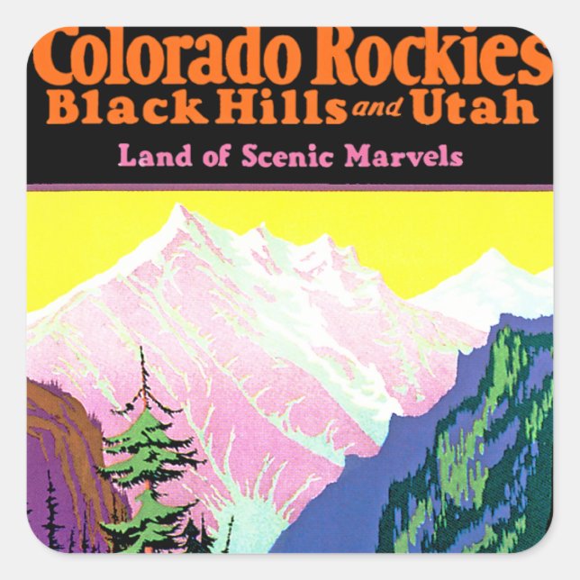 Colorado ~ Black Hills and Utah Square Sticker (Front)