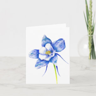 Colorado Blue Columbine Blank Note Card