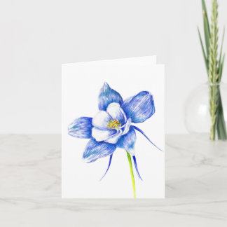 Colorado Blue Columbine Blank Note Card