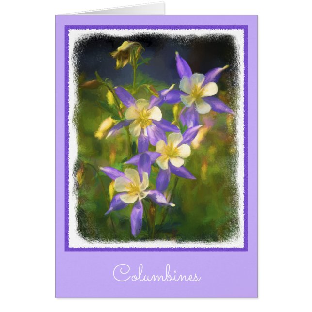 Colorado Blue Columbine Painting - Original Art (Front)
